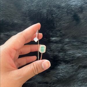 Rose Gold Green Stone Bracelet